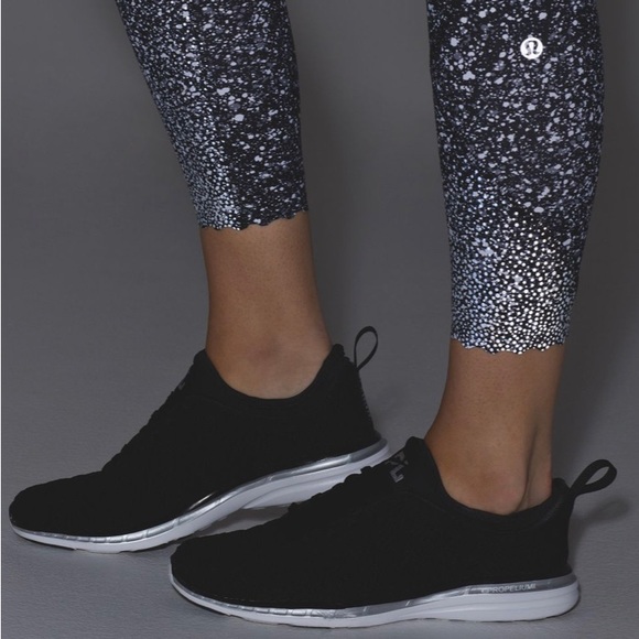 RARE EUC 🖤 Lululemon Tight Stuff Tight II Splatter White Black / Black - Picture 4 of 9